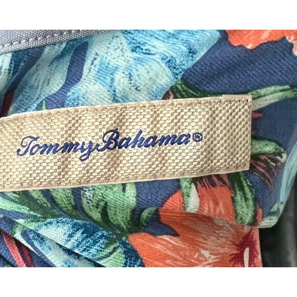 Tommy Bahama Blue Green Hawaiian Tropical Silk Rayon SS Button Up Shirt XL - Picture 4 of 6